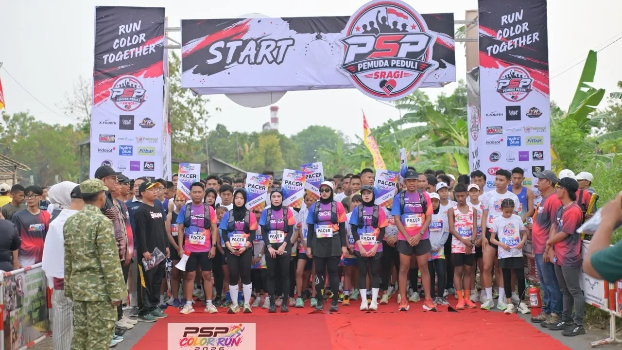 417 Pelari Ramaikan PSP Color Run 2026 di Pabrik Gula Sragi
